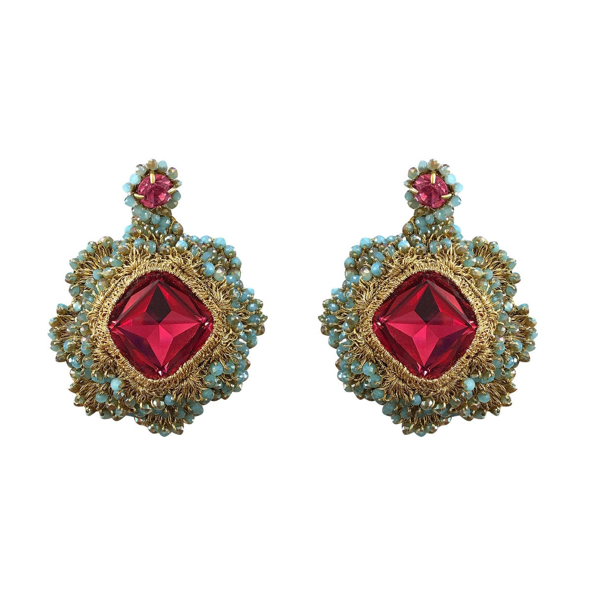 Mabel Baroque Drop Crochet Statement Earrings
