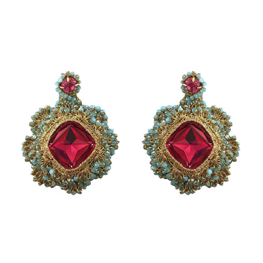 Mabel Baroque Drop Crochet Statement Earrings