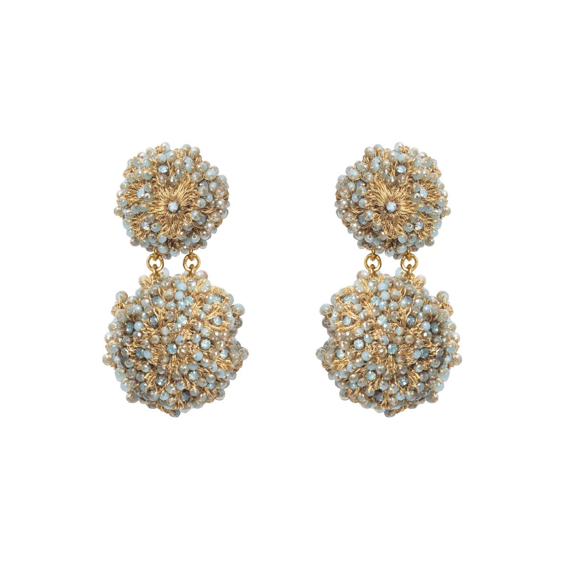 Katherine Crystal Crochet Statement Earrings