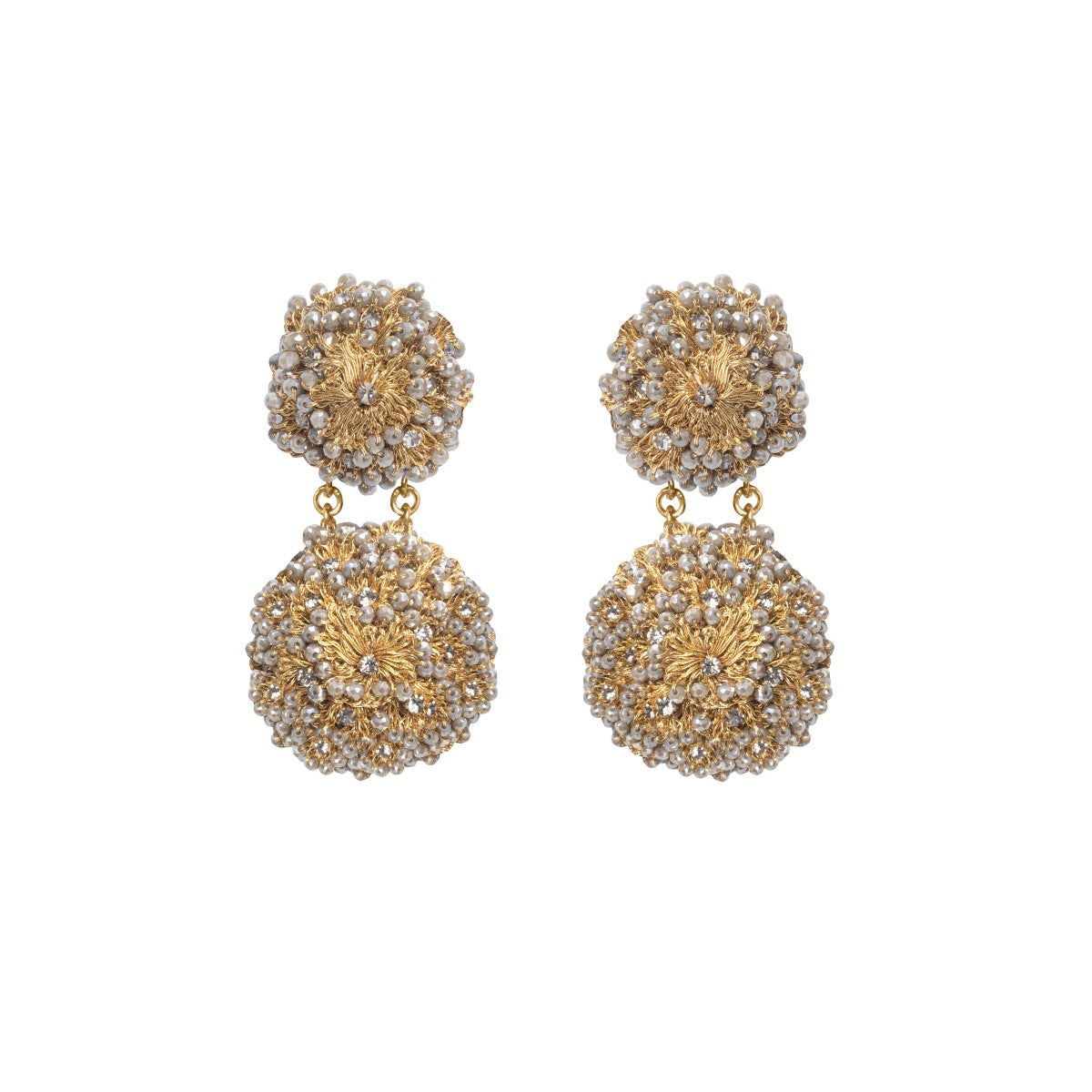Katherine Crystal Crochet Statement Earrings
