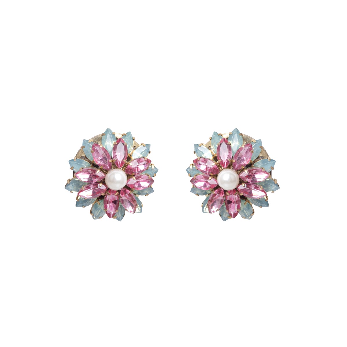 Wild Blossom Button Clip-on Earrings