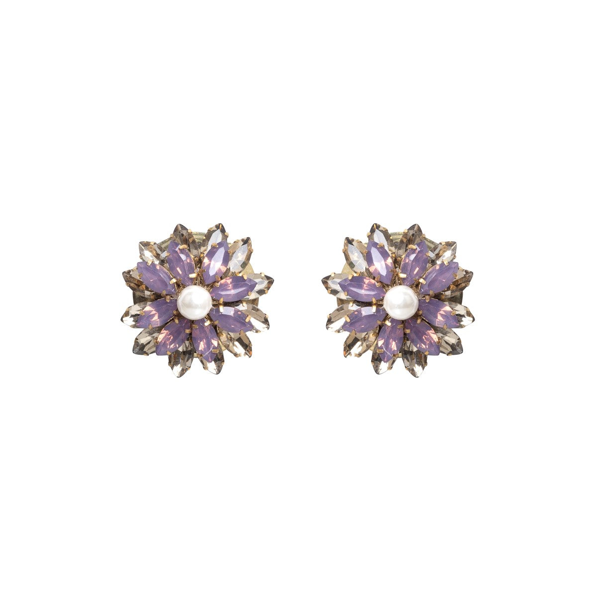 Wild Blossom Button Clip-on Earrings