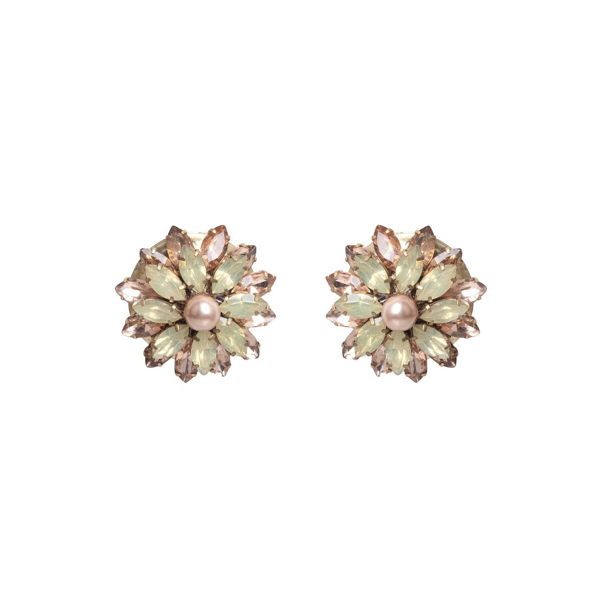 Wild Blossom Button Clip-on Earrings