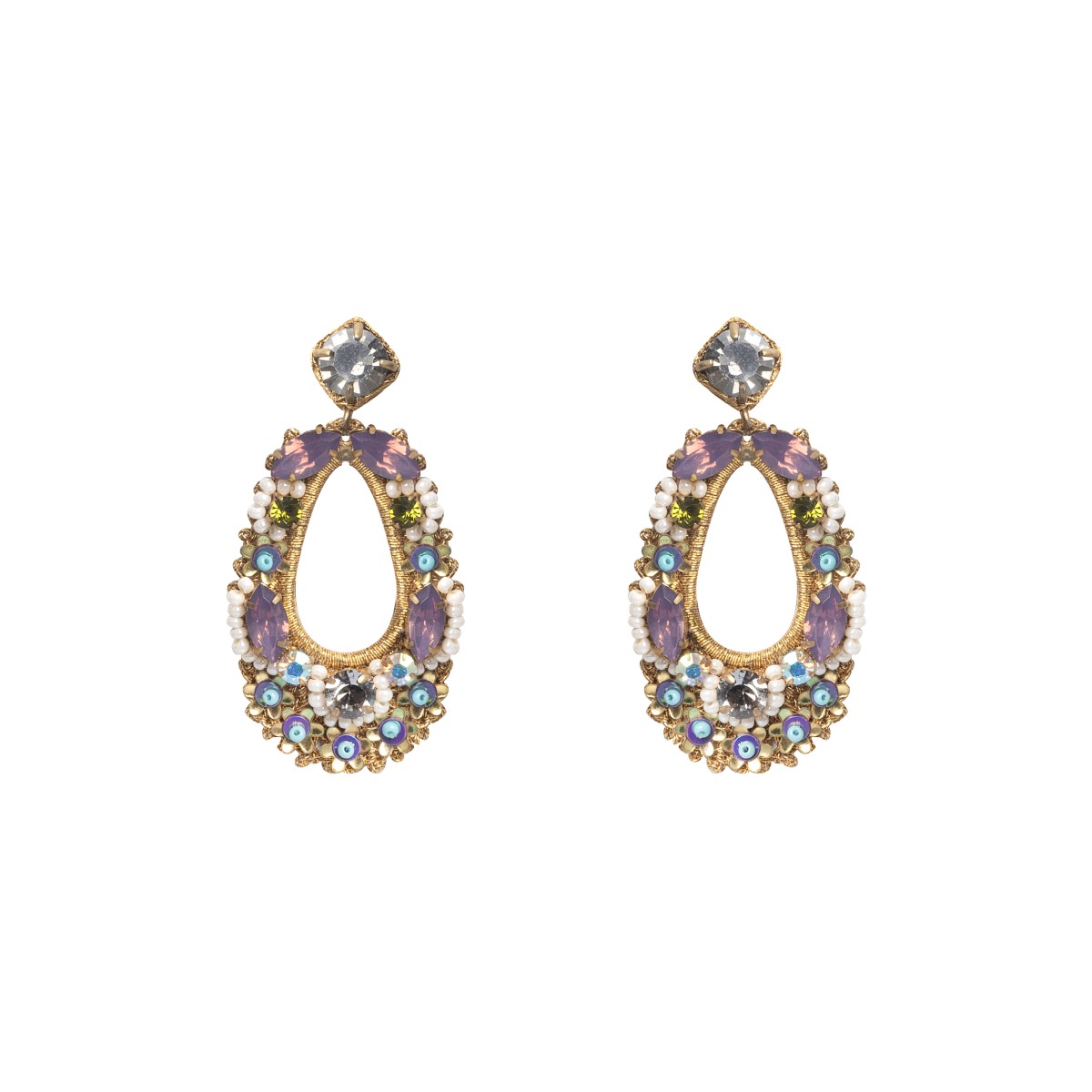 Natasha Crocheted Teardrop Shape Earrings