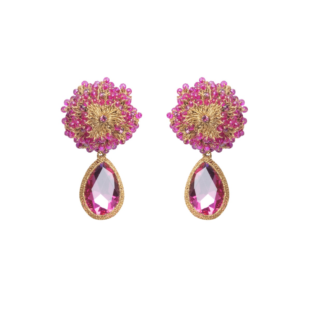 Lola Earrings - Fuchsia