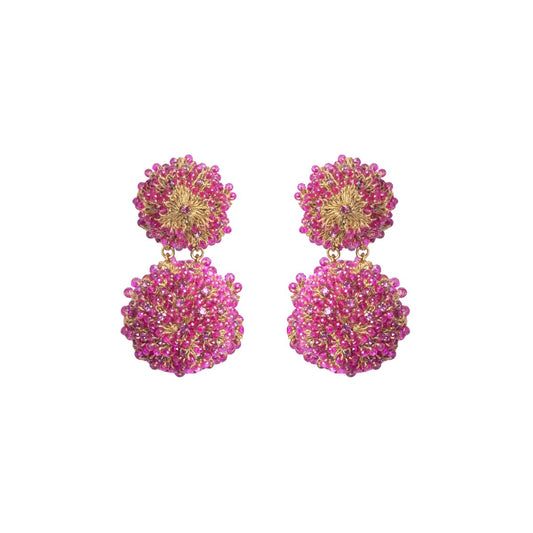 Katherine Crystal Crochet Statement Earrings