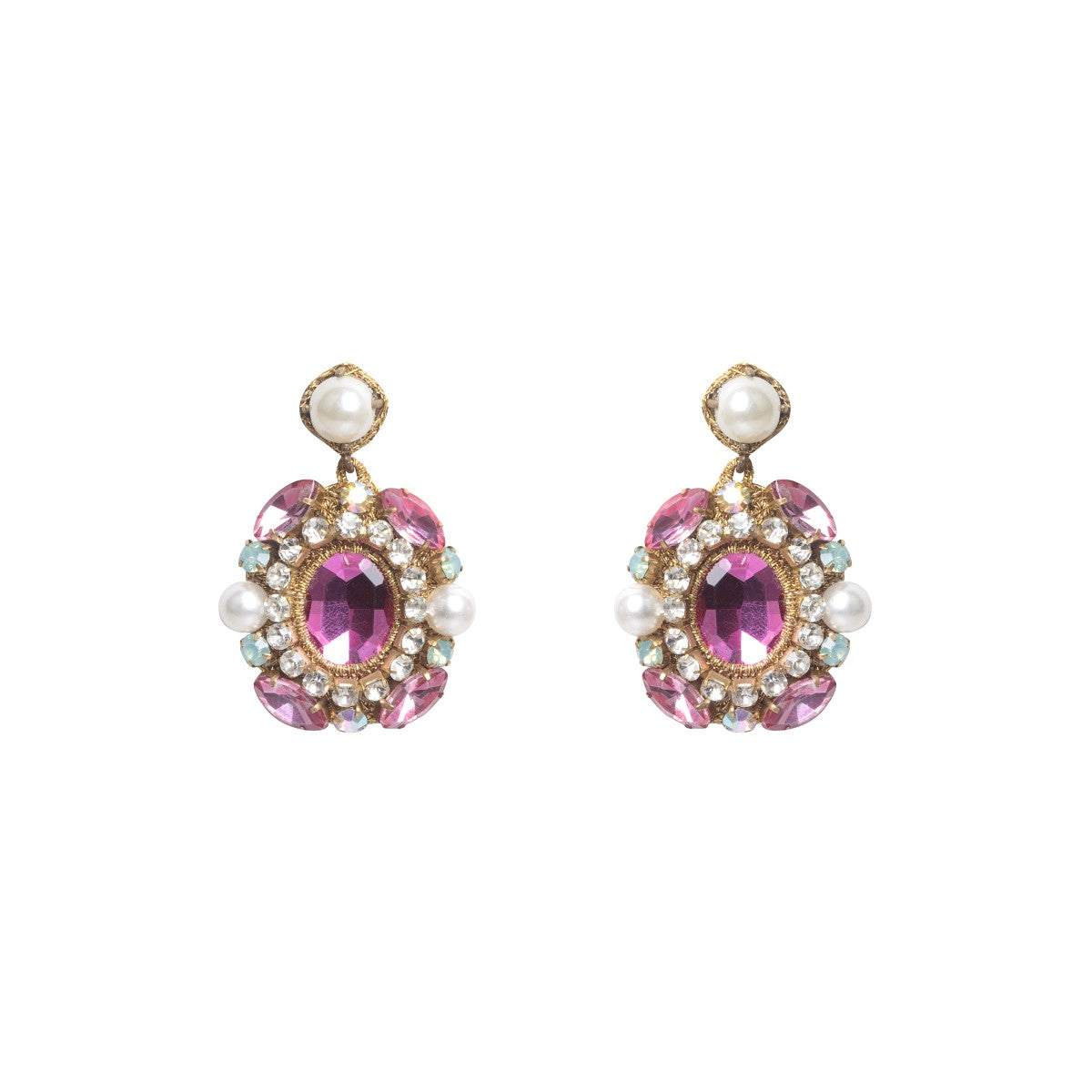 Isolde Embellished Crochet Drop Earrings