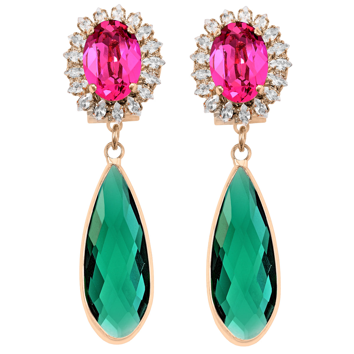 Jane Earrings Fuchsia Green